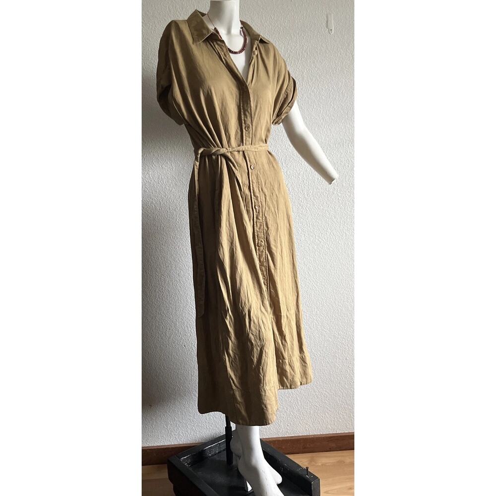 Faherty Arlie Short sleeve Shirtdress Size Medium Antique Bronze $228